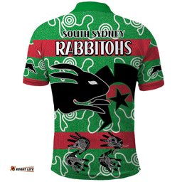 NAIDOC Rabbitohs Rugby Polo Shirt Go The Bunnies Aboriginal Dots - Tee Aussie