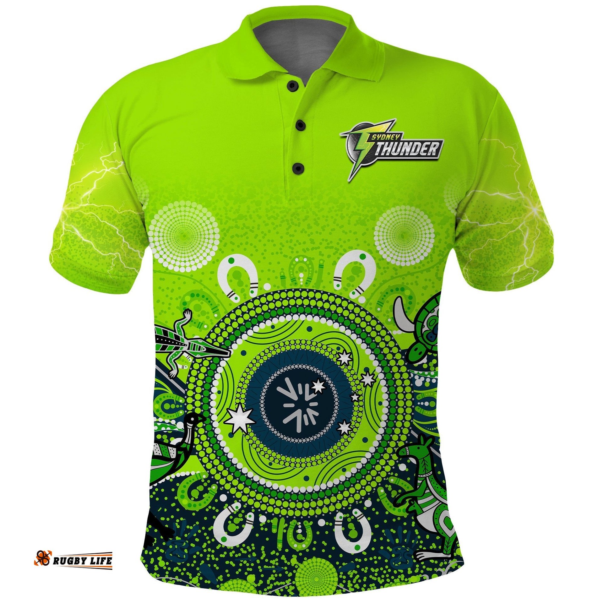 Sydney Thunder Polo Shirt Cricket Aboriginal Amazing Aussie