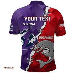 Personalised Storm Mix Dolphins Rugby Polo Shirt Sporty Version