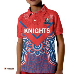 Custom Text And Number Knights Rugby Polo Shirt Novocastrians 1987 Aboriginal Art Amazing Aussie
