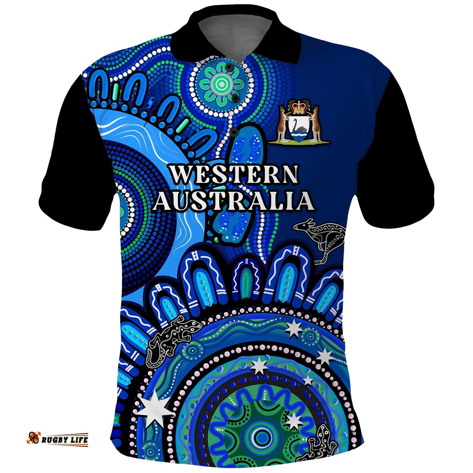 Western Australia State Polo Shirt WA Aussie Indigenous Art Amazing Aussie