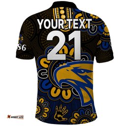 Custom Personalised AFL West Coast Eagles 1986 Aboriginal Polo Shirt Amazing Aussie