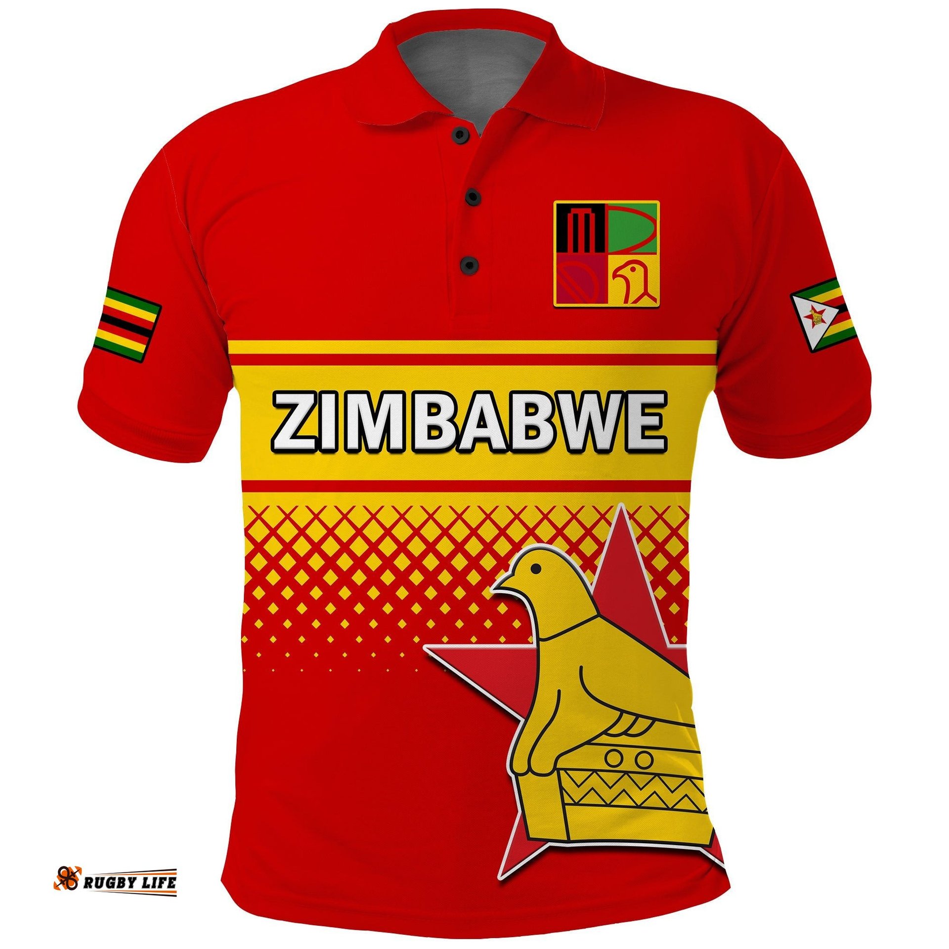 Zimbabwe Cricket Polo Shirt The Chevrons ODI Style Tee Aussie