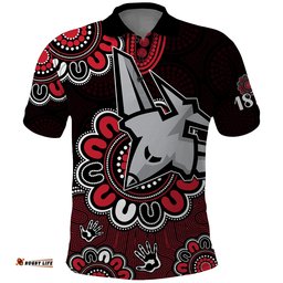 AFL Essendon Bombers 1872 Aboriginal Polo Shirt Amazing Aussie