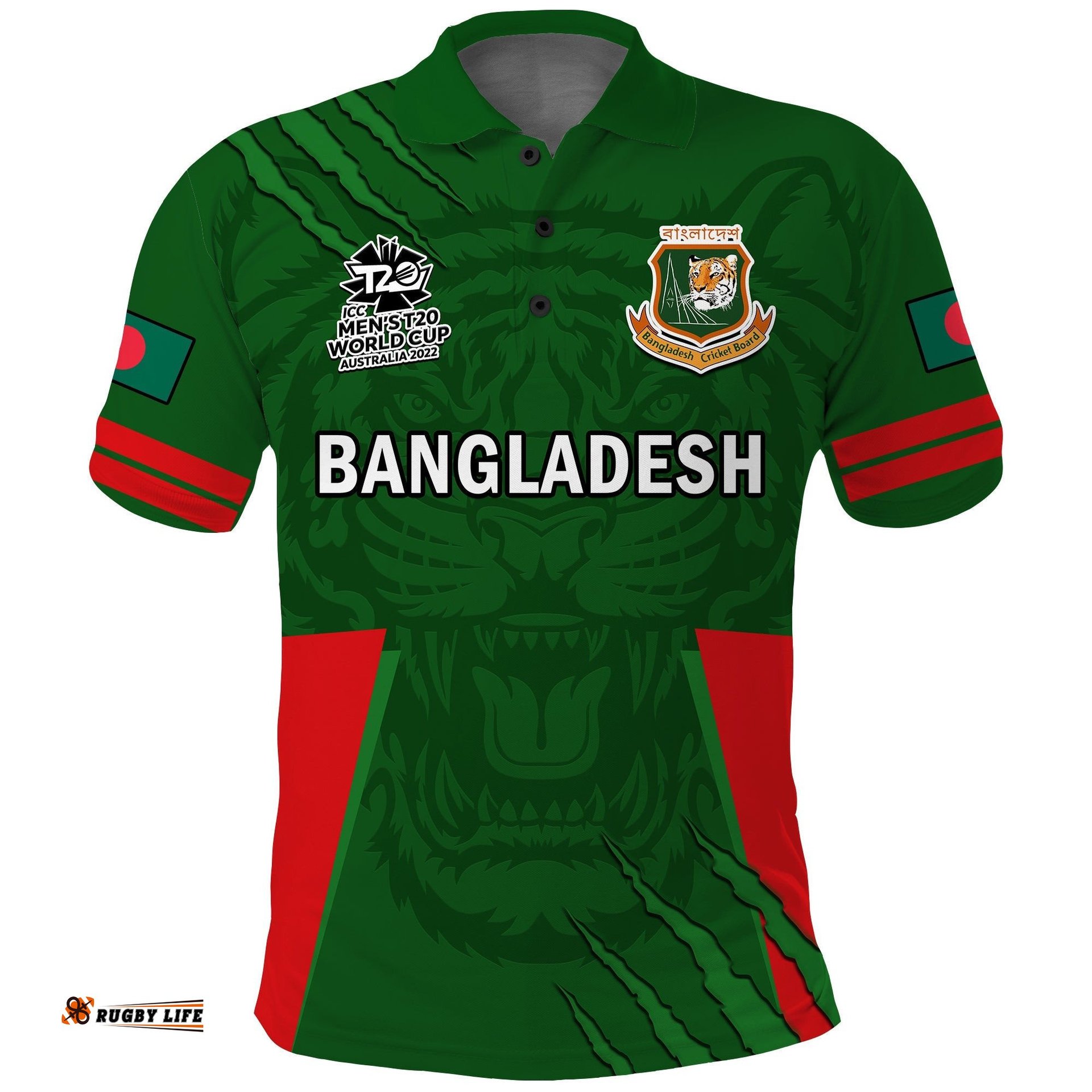 Bangladesh Cricket Polo Shirt Tigers 2022 Mens T20 World Cup Amazing Aussie
