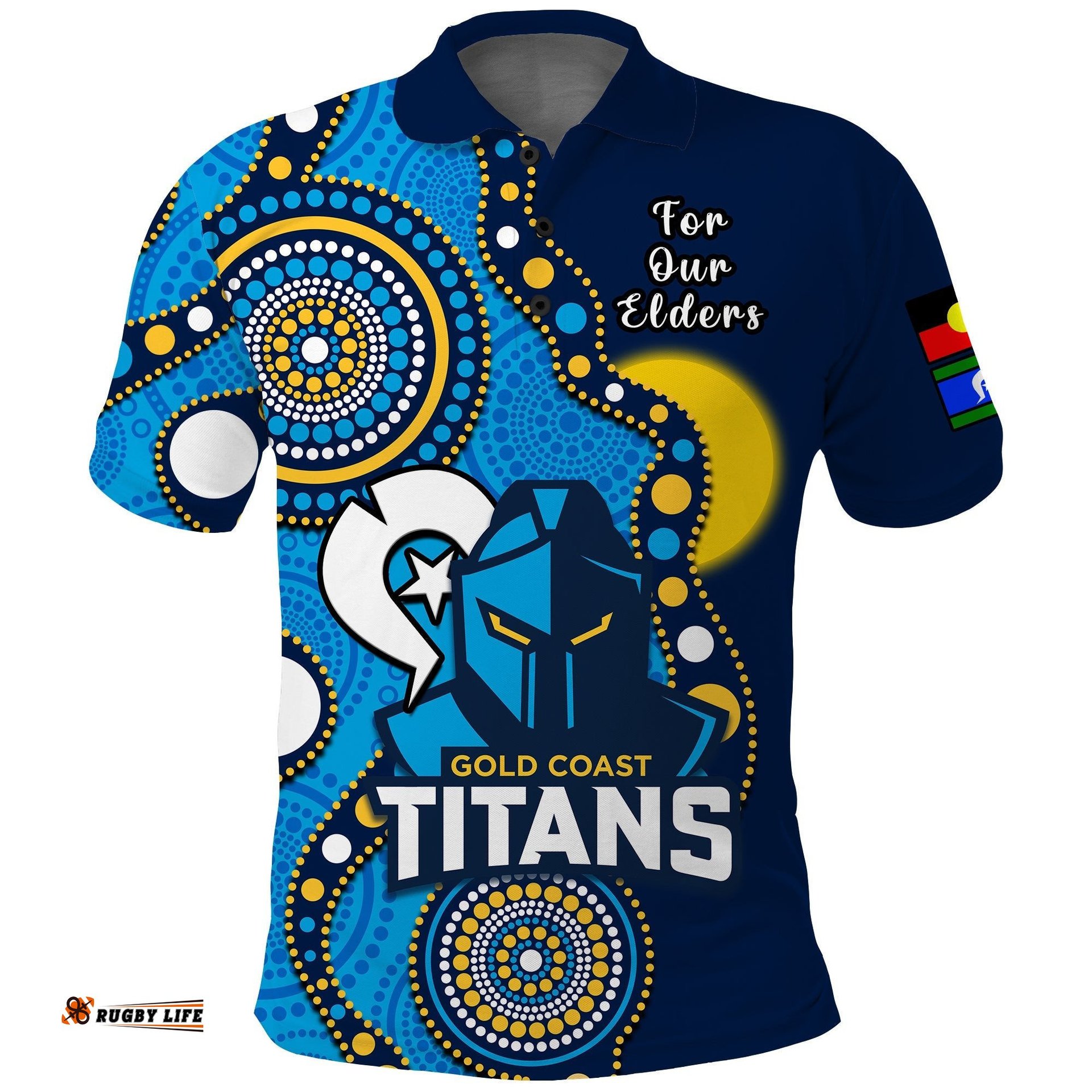 Titans Rugby NAIDOC 2023 Polo Shirt Indigenous For Our Elders Amazing Aussie