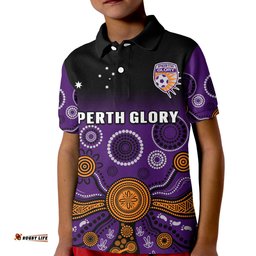 Perth Glory Football Polo Shirt Aboriginal Art Tee Aussie