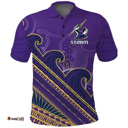 Storm Rugby Polo Shirt Melbourne Pasifika Aboriginal Gradient Polynesian Amazing Aussie