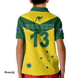 Custom Text and Number Australia Cricket Polo Shirt Go Aussie Champions Amazing Aussie