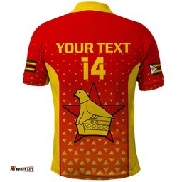 Personalised Zimbabwe Cricket Polo Shirt Go Chevrons Dynamic Version 2023 - Tee Aussie