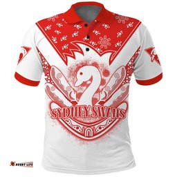 Custom Text and Number Swans Football Polo Shirt Est 1874 Aboriginal Boomerang Sydney Bloods Tee Aussie