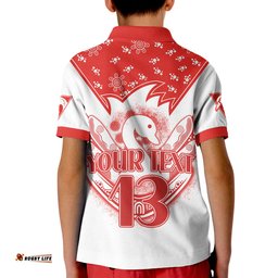 Custom Text and Number Swans Football Polo Shirt Est 1874 Aboriginal Boomerang Sydney Bloods Tee Aussie