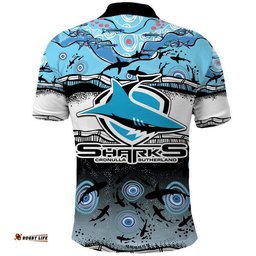 Sharkies Aboriginal Polo Shirt Tee Aussie