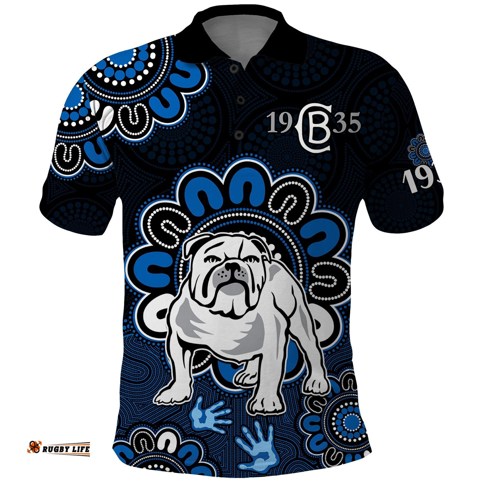 NRL Canterbury-Bankstown Bulldogs Rugby Berries 1935 Aboriginal No2 Polo Shirt Amazing Aussie