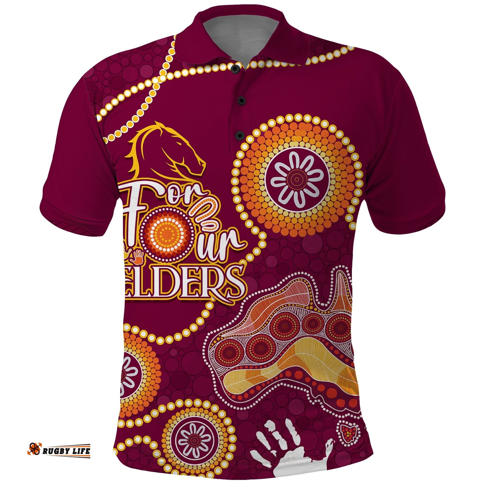 Personalised NAIDOC Week 2023 NRL Broncos For Our Elders Polo Shirt Amazing Aussie