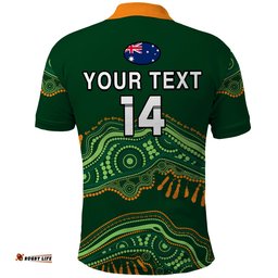 Custom Text And Number Aussie Sevens Rugby Aboriginal Art Polo Shirt Amazing Aussie