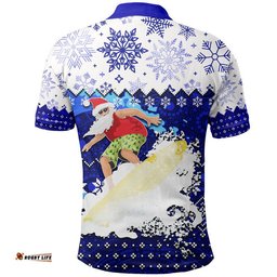Aboriginal Christmas 2022 Santa Claus Surfing Polo Shirt Blue Style  Amazing Aussie