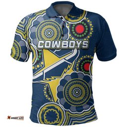 Custom Personalised Cowboys Rugby Aboriginal Vibe Polo Shirt Amazing Aussie
