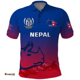 Personalised Nepal Cricket Polo Shirt Dynamic Version 2023