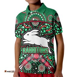 South Sydney Indigenous Rabbitohs Dot Art Style Polo Shirt Tee Aussie