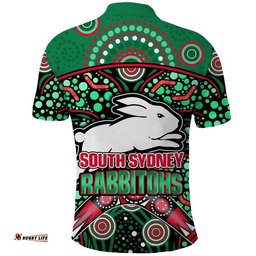 South Sydney Indigenous Rabbitohs Dot Art Style Polo Shirt Tee Aussie