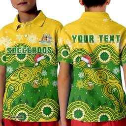 Custom Personalised Australia Soccer Christmas Polo Shirt Socceroos Indigenous Kangaroo Amazing Aussie