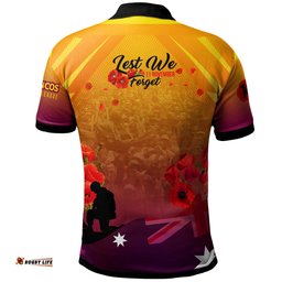 Broncos Rugby Polo Shirt - Custom Broncos Remembrance Day Lest We Forget Poppies Polo Shirt Amazing Aussie