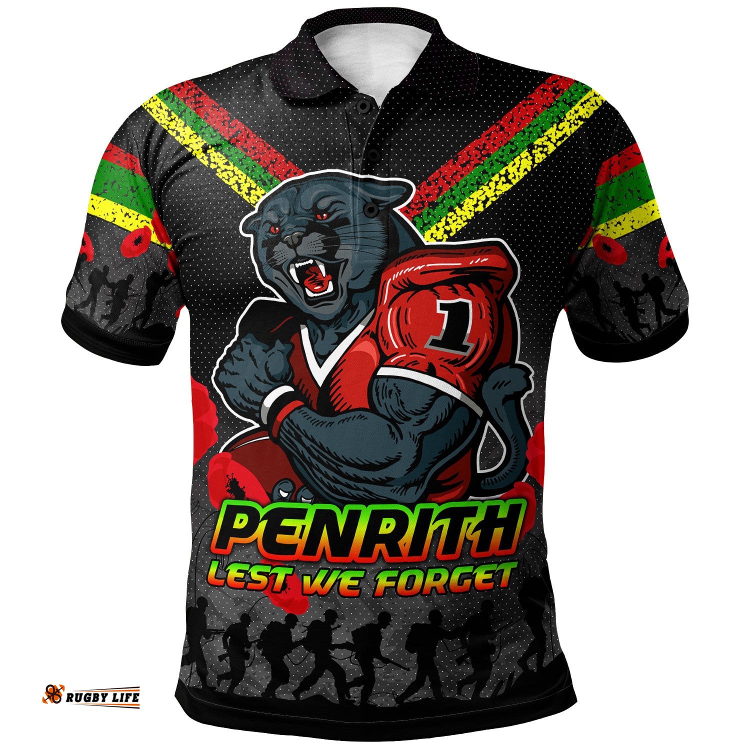 Australia Penrith Anzac Polo Shirt - Custom Lest We Forget Polo Shirt Tee Aussie