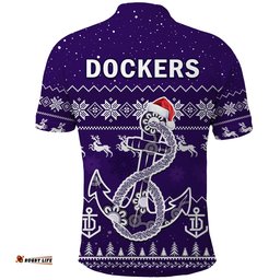 Dockers Football Polo Shirt Freo Indigenous Merry Christmas Tee Aussie