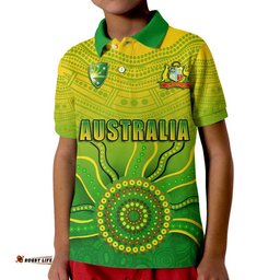 Cricket Australia Indigenous Aboriginal Polo Shirt Boomerang Dot Painting Style Amazing Aussie