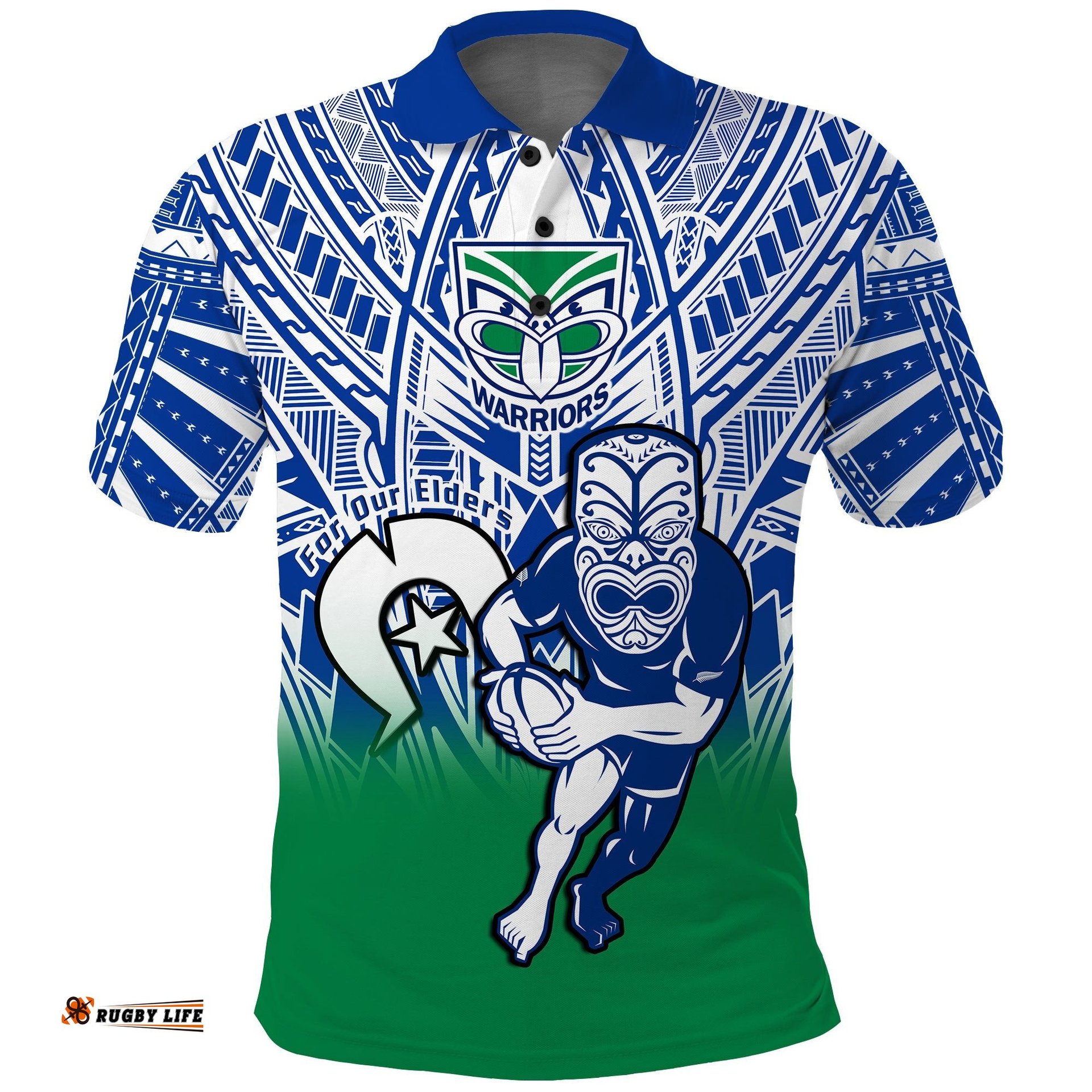 Custom Text And Number Warriors Rugby NAIDOC 2023 Polo Shirt New Zealand Tiki For Our Elders Amazing Aussie