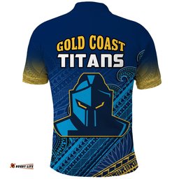 Gold Coast Titans Rugby Polo Shirt Pasifika Gradient Polynesian Pattern Tee Aussie