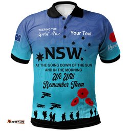 Australia New South Wales Anzac Custom Polo Shirt - Keeping the Spirit Alive Polo Shirt Tee Aussie