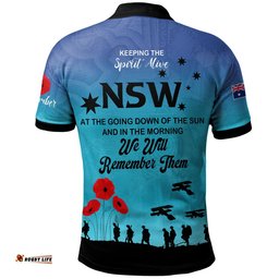 Australia New South Wales Anzac Custom Polo Shirt - Keeping the Spirit Alive Polo Shirt Tee Aussie
