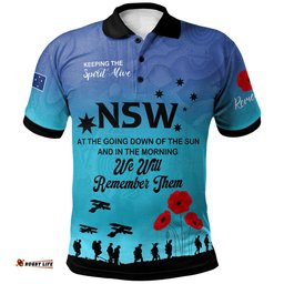 Australia New South Wales Anzac Custom Polo Shirt - Keeping the Spirit Alive Polo Shirt Tee Aussie