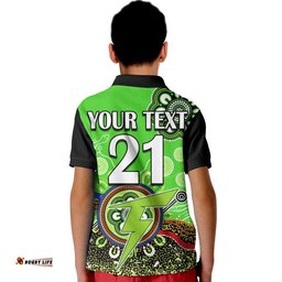 Custom Personalised Sydney Thunder Polo Shirt Cricket Indigenous Aboriginal Lizard Version Amazing Aussie