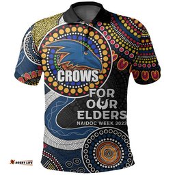 Crows Rugby Polo Shirt NAIDOC 2023 Aboriginal Amazing Aussie