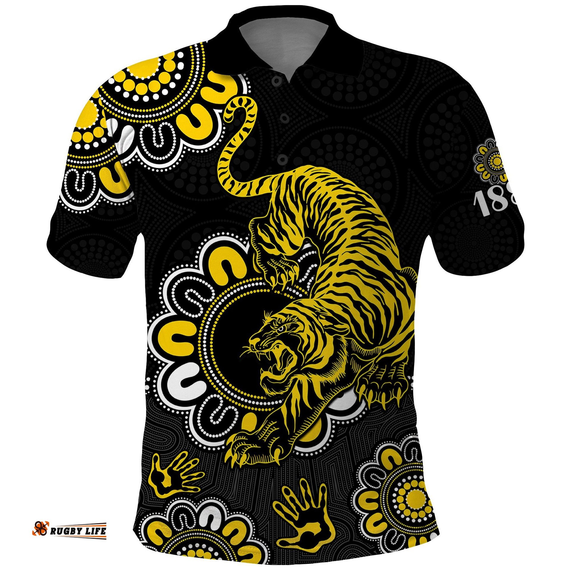 Custom Personalised AFL Richmond Tigers 1885 Aboriginal Polo Shirt Amazing Aussie