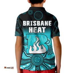 Brisbane Heat Polo Shirt Gradient Aboriginal Dot Painting Amazing Aussie