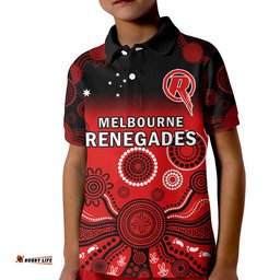 Custom Text And Number Renegades Cricket Polo Shirt Melbourne Gradient Aboriginal Art Amazing Aussie