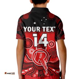 Custom Text And Number Renegades Cricket Polo Shirt Melbourne Gradient Aboriginal Art Amazing Aussie
