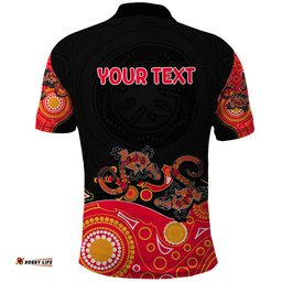 Australia Aboriginal Polo Shirt Lizard Red - Tee Aussie