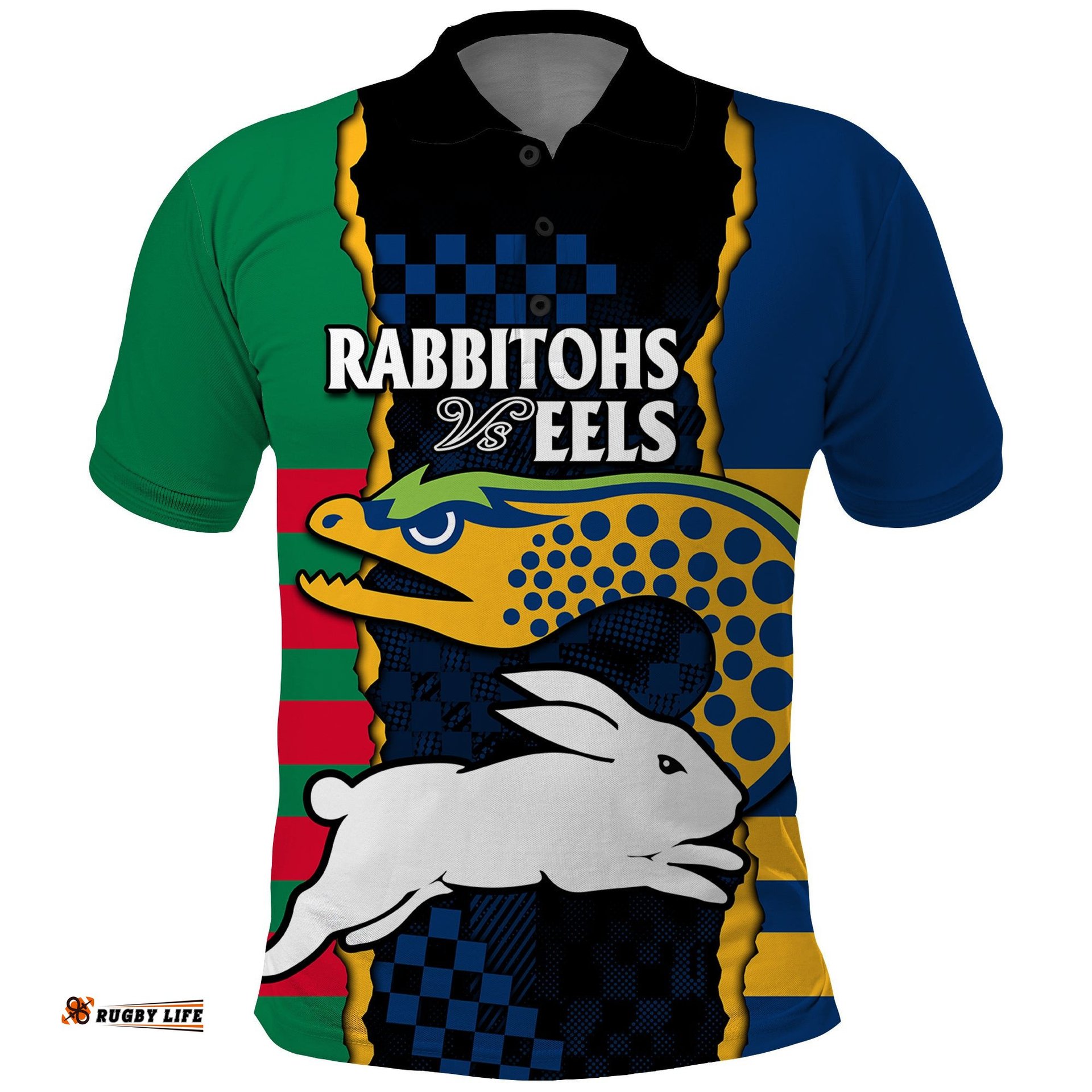 NRL Combine Rabbitohs and Eels Polo Shirt Amazing Aussie