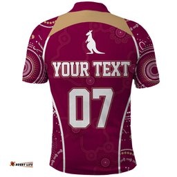 Personalised QLD Maroons Rugby Indigenous Polo Shirt State Of Origin Canetoads