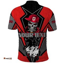 Custom Personalised Dragons Rugby Polo Shirt Mascot St. George Illawarra Since 1998 Cool Skull Amazing Aussie