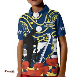 Custom Text And Number Cowboys Rugby ANZAC 2023 Polo Shirt Australian Army Aboriginal Lest We Forget Amazing Aussie