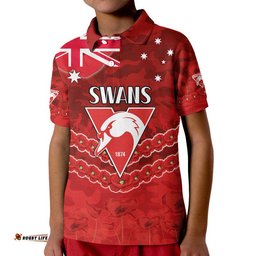 Custom Personalised Swans Football ANZAC Polo Shirt Lest We Forget Amazing Aussie