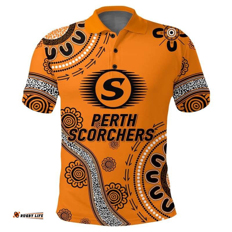 Perth Scorchers Aboriginal Art Cricket 2022 Polo Shirt