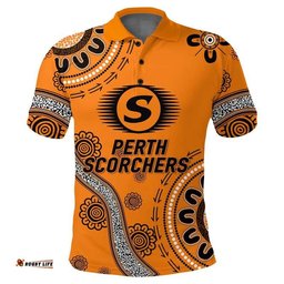 Perth Scorchers Aboriginal Art Cricket 2022 Polo Shirt
