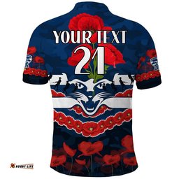 Custom Personalised Cats Football ANZAC Polo Shirt Lest We Forget Amazing Aussie